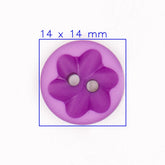 Magenta Bloemvormige Knoop, Diameter 14mm Knopen KNP00123